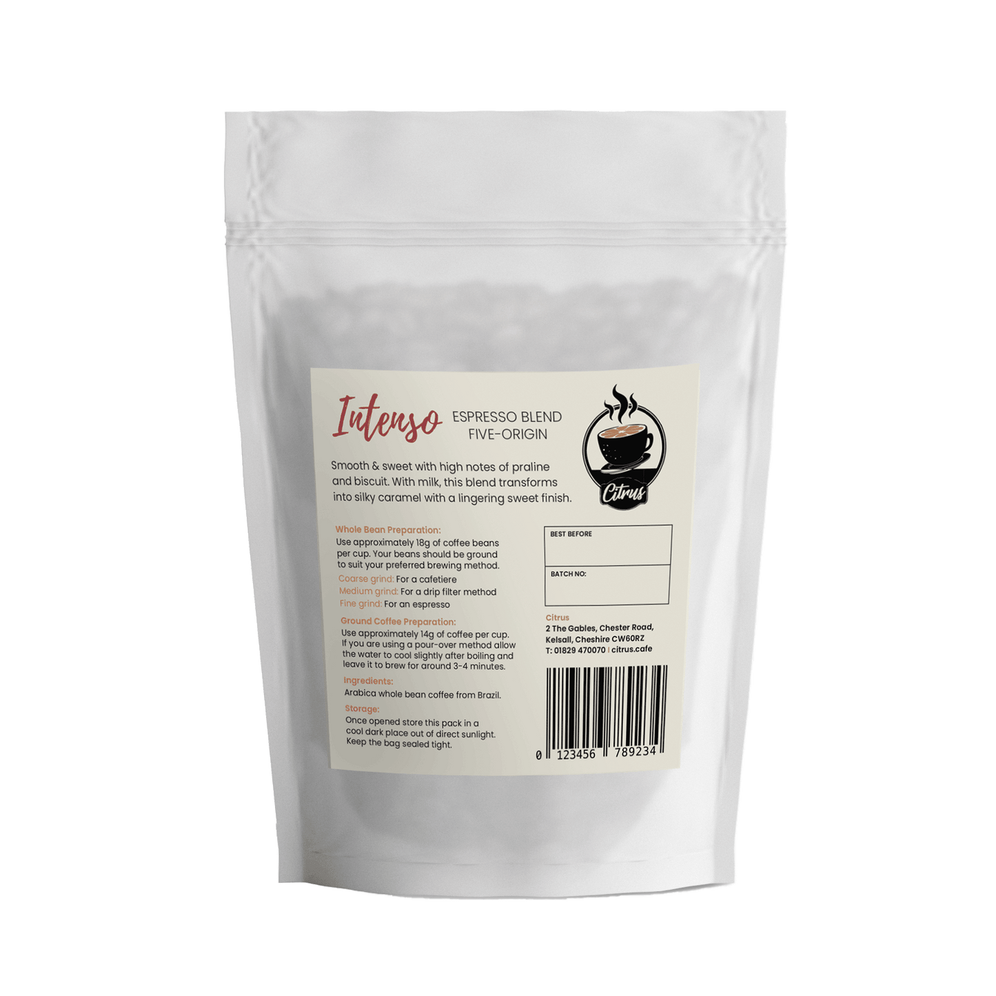 Intenso Whole Bean Coffee